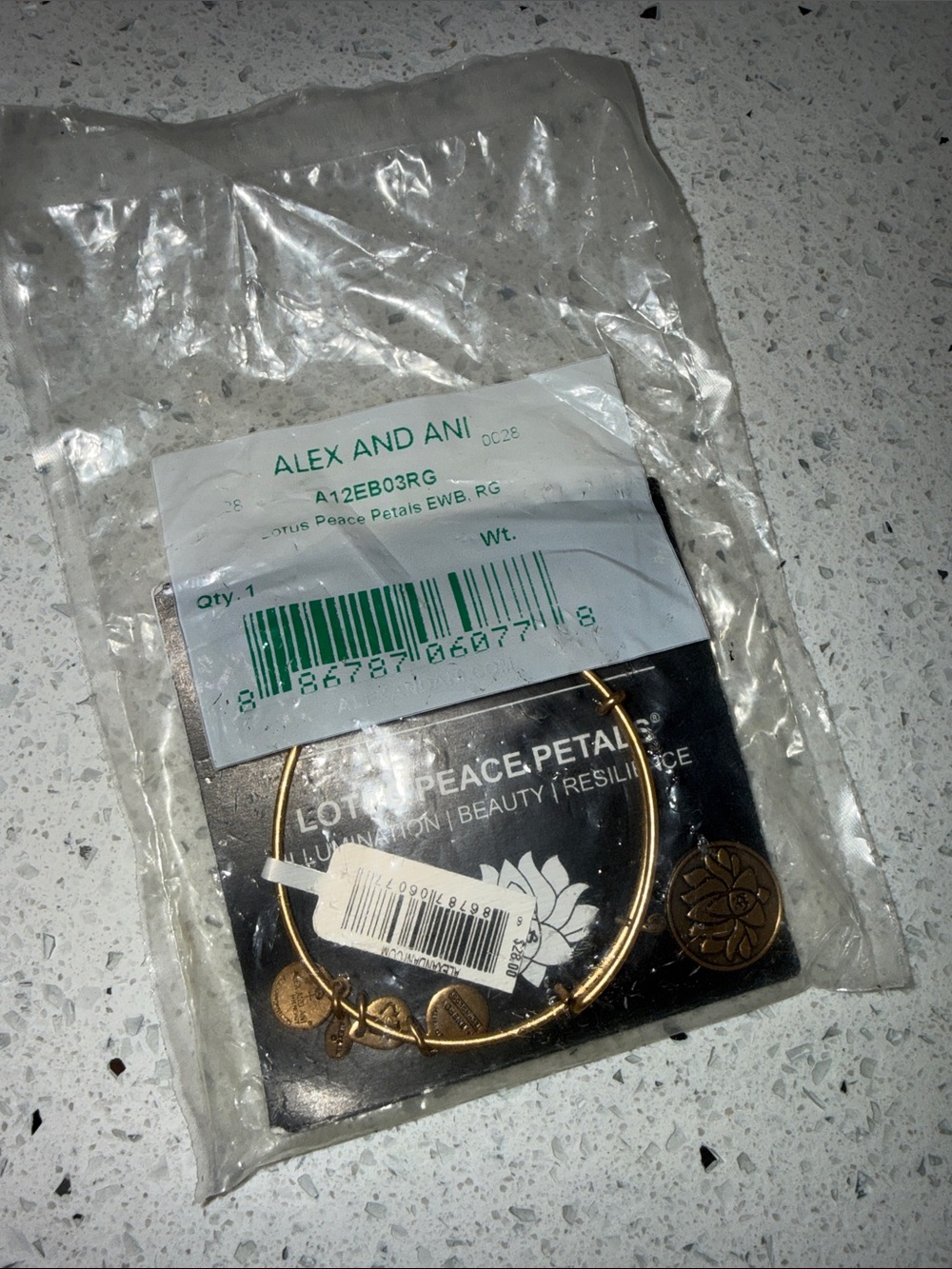 Alex and Ani Gold Lotus Peace Petal Charm Expandable Bangle